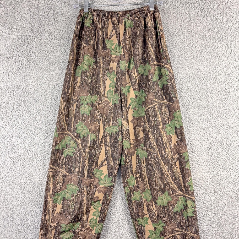 Duckbay Pants Mens Medium Camouflage Camo Waterproof Hunting Outdoor PVC Nylon